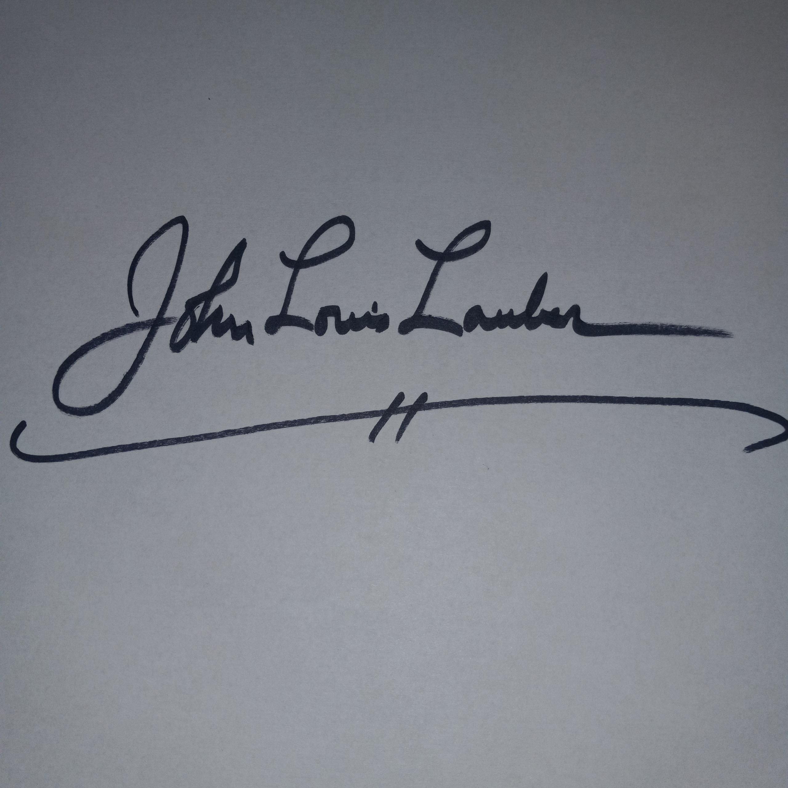 John Louis Lauber signature